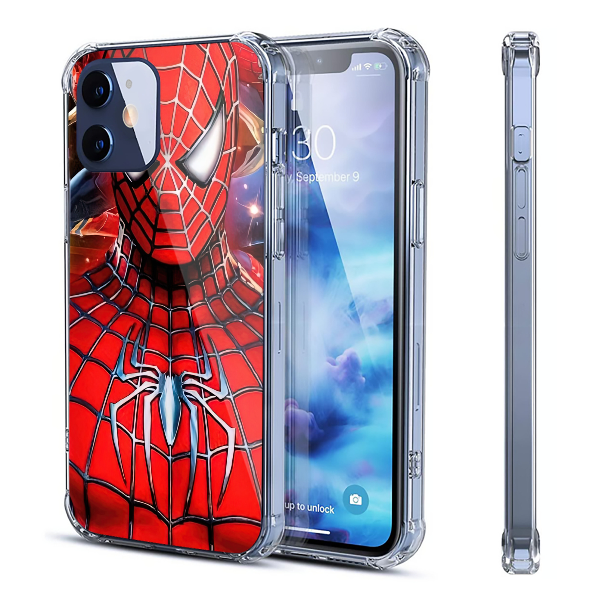（画像用） Spider Man スパイダーマン 【iPhone 12シリーズ対応】透明スマホケース（クリアソフトケース）